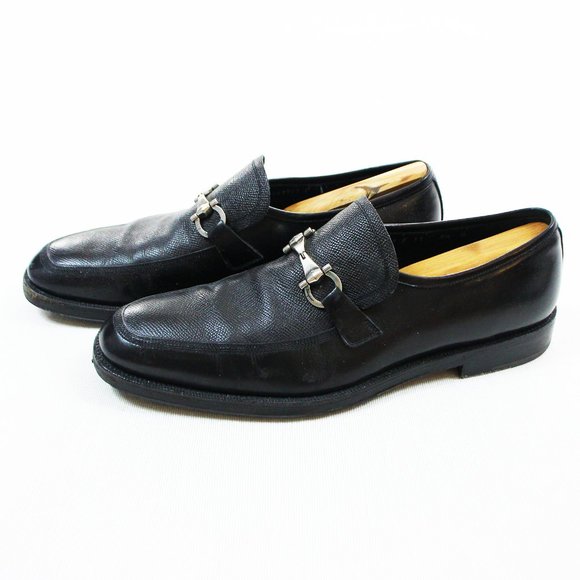 Salvatore Ferragamo Pebbled Leather Bit Loafers - Picture 1 of 10
